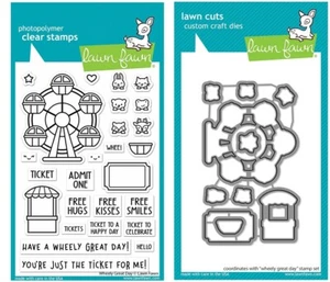 Lawn Fawn WHEELY GREAT DAY Ferris Wheel Clear Stamp and Die Set LF3071 & LF3072 - Picture 1 of 1