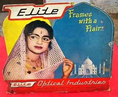 Vintage Rare Elite Optical Industries Frames With Flair Paper Sign Board CB404 - Image 1 of 4