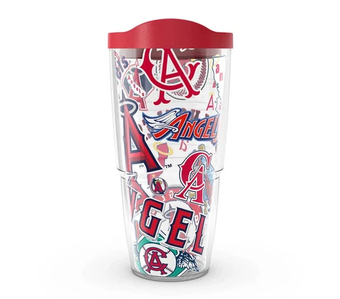LOS ANGELES ANGELS, 24oz DOUBLE WALL, TUMBLER FROM TERVIS WITH LID INCLUDED Cover