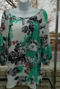 Blusa top manga 3/4 para mujer ny Connection, talla pequeña para mujer - Imagen 1 de 9