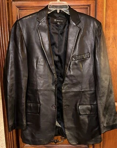 Blazer de cuero negro suave para hombre talla S de International Concepts EXCELENTE ESTADO - Imagen 1 de 4