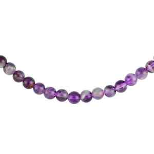 220.00ctw Bi-Color Amethyst Beaded Necklace 36" Rhodium Plated Magnetic Clasp