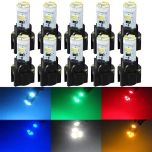 10X T5 37 308 LED Bulbs + PC74 Socket Dash Instrument Panel Gauge Cluster Lights - Picture 1 of 21