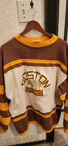 VTG 1980s Crable Sportswear Boston Bruins Sweater Jersey 1928 1929 Bear Mens XL Cover
