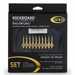 Juego de cables de conexión sin soldadura RockBoard PatchWorks negro/dorado, RBO-CAB-PW-SET-GD - Imagen 1 de 4