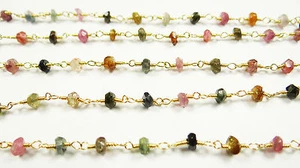 4 mm CADENA DE ESLABONES DE PIEDRA GEMA CHAPADA EN ORO MULTIFACÉTICA NATURAL DE 4 MM 36 - Imagen 1 de 1
