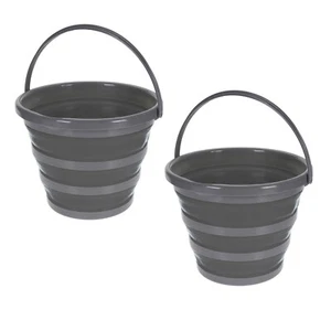 2x Wasser Eimer 5 L Faltbar Falteimer Campingeimer Silikon Putzeimer Wassereimer - Bild 1 von 4