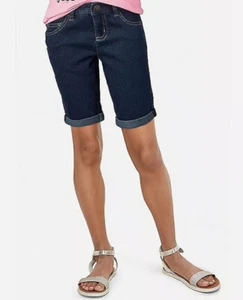 Original Justice Girl's Size 7 Roll Cuff Denim Bermuda Shorts New with Tags - Picture 1 of 2
