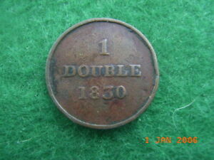 1830. Guernesey 1 Double Coin. Copper. Plain Edge. Soho Mint