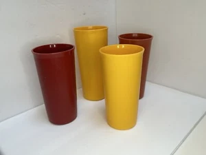 Bicchiere VINTAGE Tupperware Harvest Colors set di 4 tazze made in USA - Foto 1 di 5