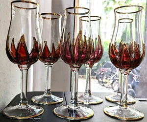 Bicchieri da liquore/spumante eleganti - set da 6 - con manico - altezza 15 cm 🥂 - Foto 1 di 5