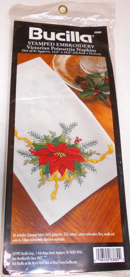 Nuevo en Paquete Kit de Bordado Estampado Bucilla Navidad Victoriano Juego de Servilletas de Pascua 8 Foto 1 de 1