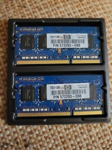 HP 4GB(2X2GB) PC3-10600 DDR3-1333MHz non-ECC So-Dimm Laptop RAM - Picture 1 of 3