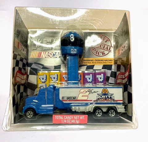PEZ Set NASCAR Rusty Wallace #2 Truck Helmet Dispenser Candy Sealed Cover