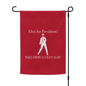 "Elvis for President" Garden flag Anti MAGA Never Trump Parody GOP Gyrate - Picture 1 of 2