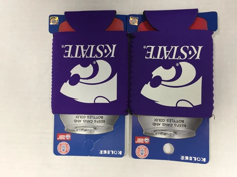 Kansas State NCAA College Team Logo Color Can Kaddy Holder Cooler 2-Pack Cover
