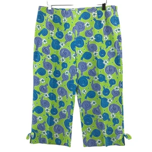 Lilly Pulitzer Capri Pants Womens Sz 8 Vintage Escargot Snail Print Vacation  - Picture 1 of 6