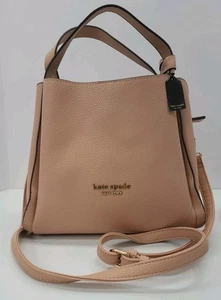 Kate Spade KNOTT Mochi Pink Pebbled Leather Crossbody Tote Bag Purse EUC - Picture 1 of 16