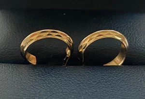 Kleines Paar 9 Karat Gold Creolen Typ Halbcreolen Gold 10 mm breit leicht - Bild 1 von 11