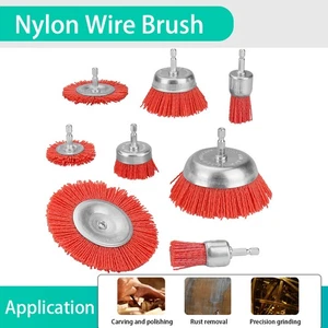Kit de cepillo de rueda de taza de alambre de nailon abrasivo pulido de metal herramienta de eliminación de óxido - Imagen 1 de 17