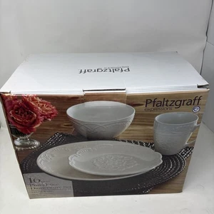 Pfaltzgraff Expressions® Providence 16Pc Dinnerware Set Glazed Pattern White - Picture 1 of 9