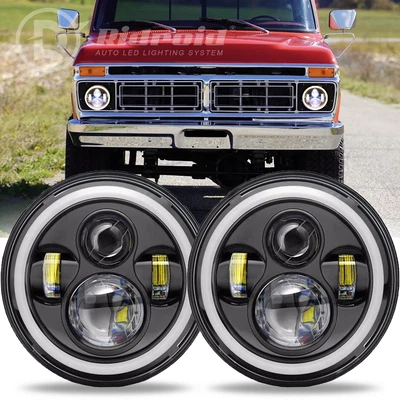 Faros LED halo de 7" con intermitente para camioneta Ford F-100 F-250 F-350 1953-1977 Foto 1 de 4