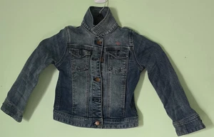 Chaqueta azul de corte redondo para niñas, talla 6-7, prelavada, estilo camionero, botón delantero, - Imagen 1 de 11