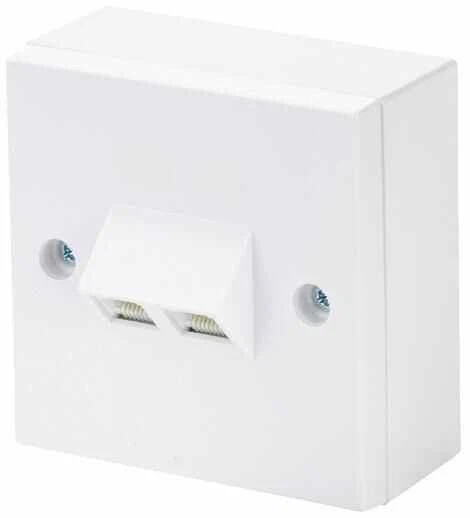 TUK - Plat Muka Soket RJ45 Cat5e 2-Port Sudut - Image 1 of 1