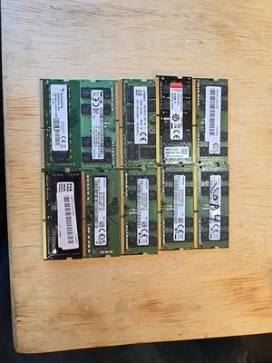 R-58.  Lote de 10 Laptop RAM SODIMM Marca Mixta 16GB DDR4 PC4 Probada Funcionando  Foto 1 de 4