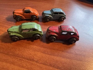 Vintage 1950s Barclay Lot/4 Cars Metal DIECAST - Red Blue Green Orange! Mini - Picture 1 of 8