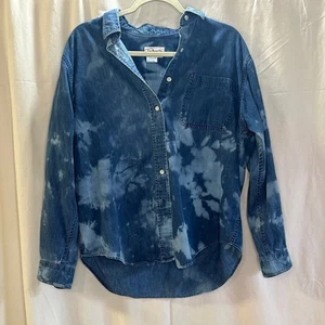 Vintage Talbots Bleached Denim Shirt - M - Leopard Truck Patch - Bild 1 von 4