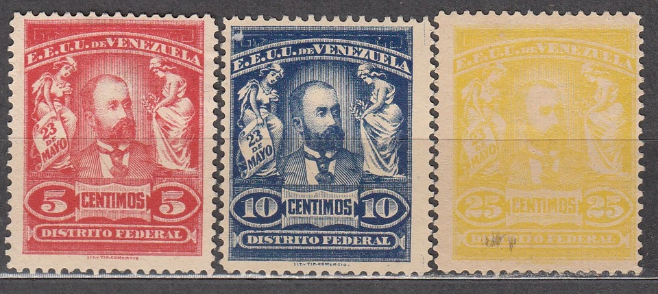 Venezuela Mail 1905 Yvert 117/19 (*) Mng Presidente Cipriano Castro Foto 1 de 1