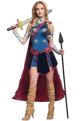 Valquiria Marvel Thor Mujer Superhéroe Vestido Elegante Halloween Sexy Disfraz para Adulto Foto 1 de 4