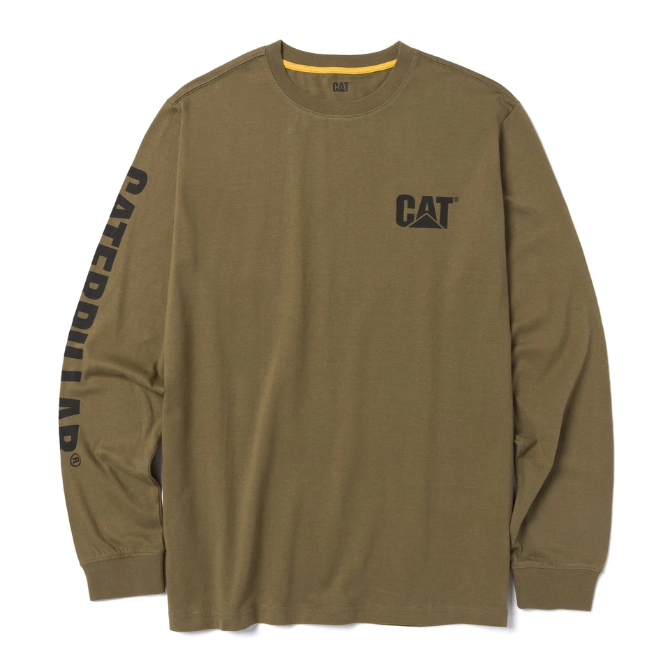 Caterpillar Men Trademark Banner Long Sleeve Tee Apparel Accessories Cotton - Image 1 of 1