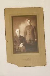 Antique WW 1 Doughboy with Father Photograph - Picture 1 of 4
