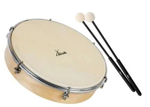 12" Hand Trommel Rahmentrommel Drum Percussion Tamburin Natur Fell Schlägel - Bild 1 von 9