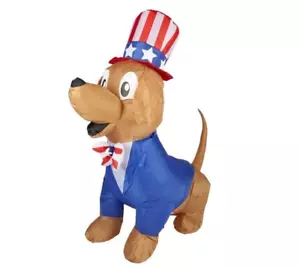 Gemmy Airblown Inflatable 4th of July Patriotic Pooch Puppy Dog 48973 5 ft - Picture 1 of 6