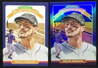 Lot (2) 2020 Donruss Nolan Arenado Blue Holo Foil & Base Diamond Kings #29 - Image 1 of 3