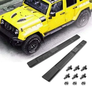 Par de escalones laterales se adapta a Jeep Wrangler JK 2007-2017 4 puertas estribera Nerf Barra - Imagen 1 de 7