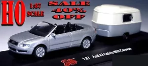 HO SCALE MALIBU SILVER AUDI AR CARBIRO WITH CARAVAN NEW IN BOX - Picture 1 of 1