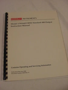 VTG MANUAL - KEITHLEY 1793/6423 IEEE STANDARD 488 OUTPUT INSTRUCTION MANUAL - Picture 1 of 3