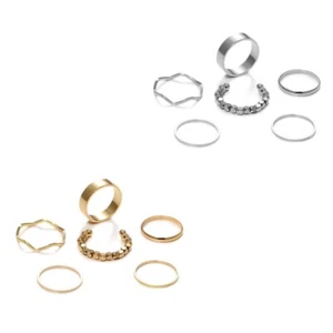 Gold Silver Joint Retro Hollow Metal Fashion Ring Female Joint Ring - Picture 1 of 10