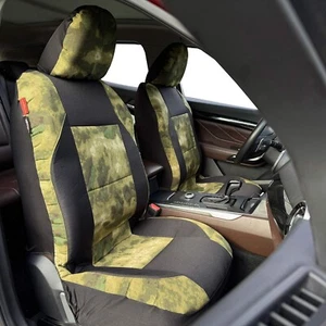 For Liberty Front Seat Cover Black Canvas w/t Foliage Green Camo - Picture 1 of 8