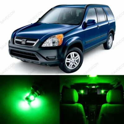 8 x Green LED Interior Lights Package For 2002 - 2006 Honda CR-V CRV + PRY TOOL - Image 1 of 4