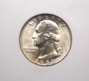 1950 "D" Washington SILVER Quarter 25c NGC MS66 #002 GEM Uncirculated ECC&C, Inc - Picture 1 of 5
