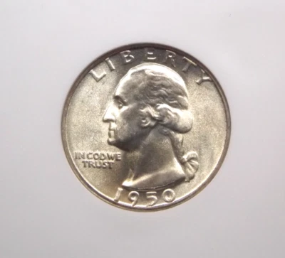 1950 "D" Washington SILVER Quarter 25c NGC MS66 #002 GEM Uncirculated ECC&C, Inc - Image 1 of 4