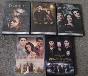 The Twilight Saga Breaking Dawn Part 1-2 New Moon and Eclipse DVD VG Set . - Picture 1 of 2