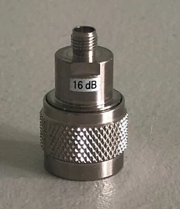 Adapter N plug male to SMA female jack RF Coax 16dB Attenuator connector DC-3GHz - Picture 1 of 9