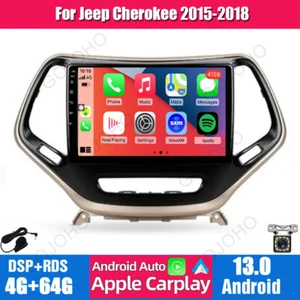 10" 64GB For Jeep Cherokee 2015-18 Android 13 Carplay Car Radio Stereo GPS WIFI - Picture 1 of 22