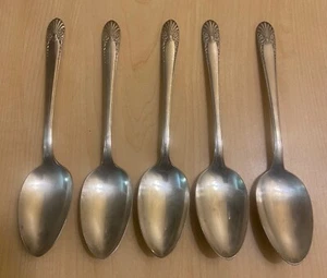 "Cinco cucharas sopera ovaladas Radiance 1939 Silverplate Place de Crown Silver 7,5""" - Imagen 1 de 4